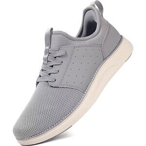 ⚡Men Silvery White Fashion Lightweight Breathable Laceless Athletic Sneakers